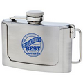 3 Oz. Stainless Steel Belt Buckle Flask w/ Magnet